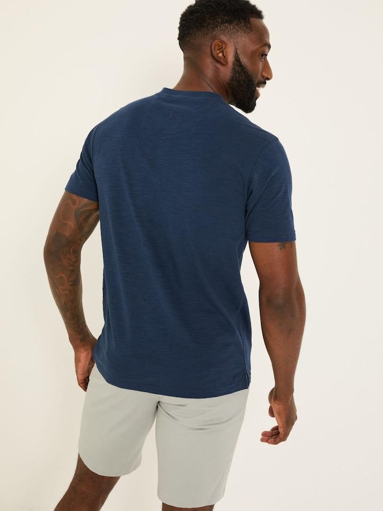 Fat Face Woodside Navy Slub Henley T-Shirt