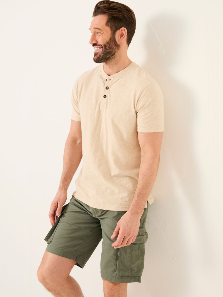 Fat Face Woodside Oatmeal Slub Henley T-Shirt