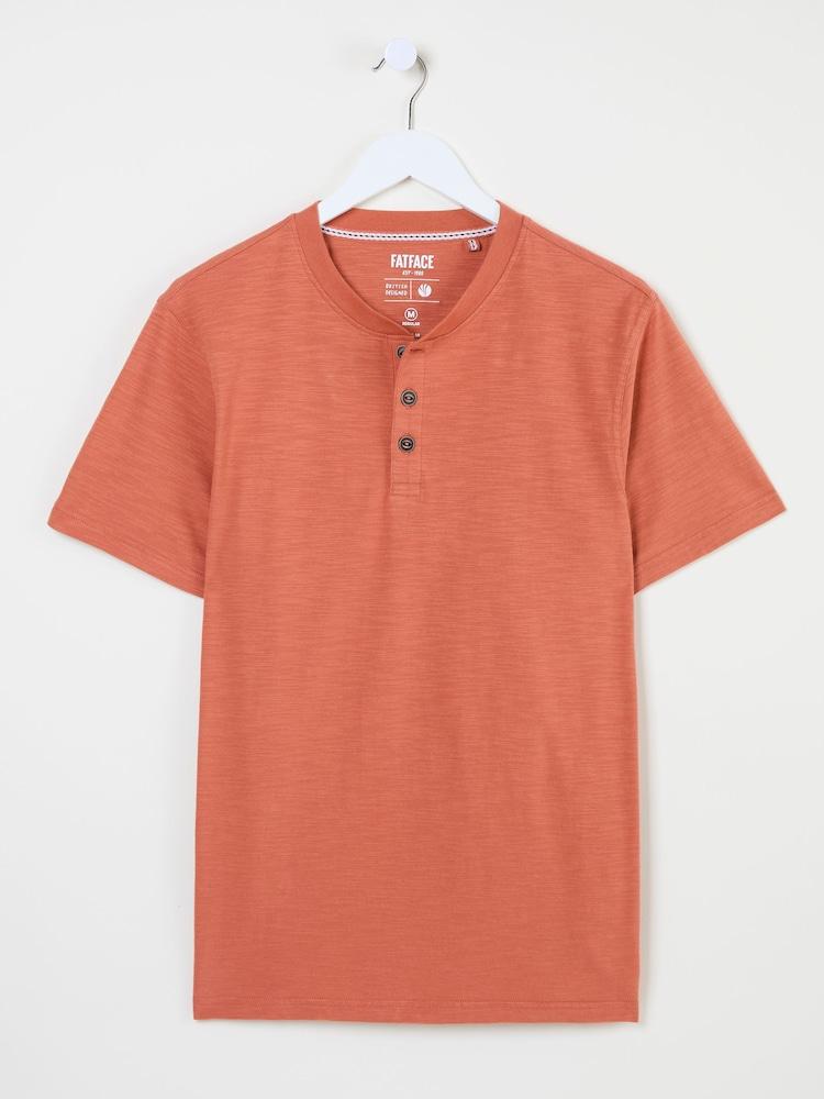 fat face Woodside Orange Slub Henley T-Shirt
