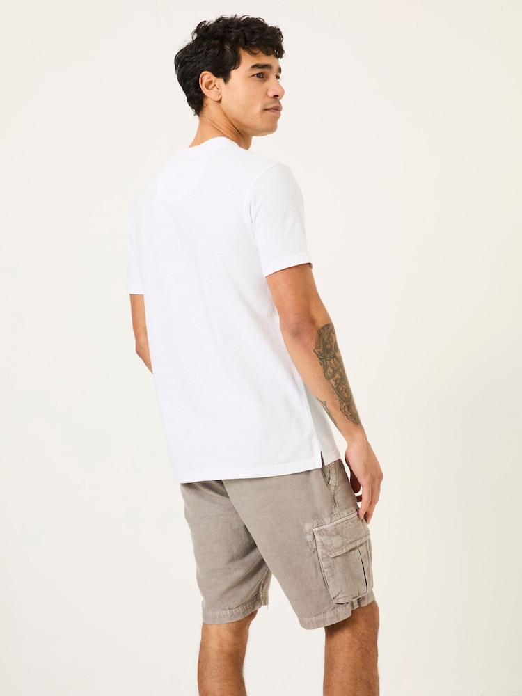 Fat Face Woodside White Slub Henley T-Shirt