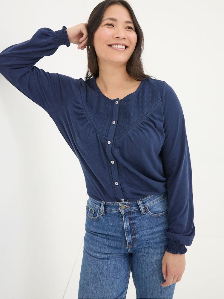 Fat Face Wren Blue Top
