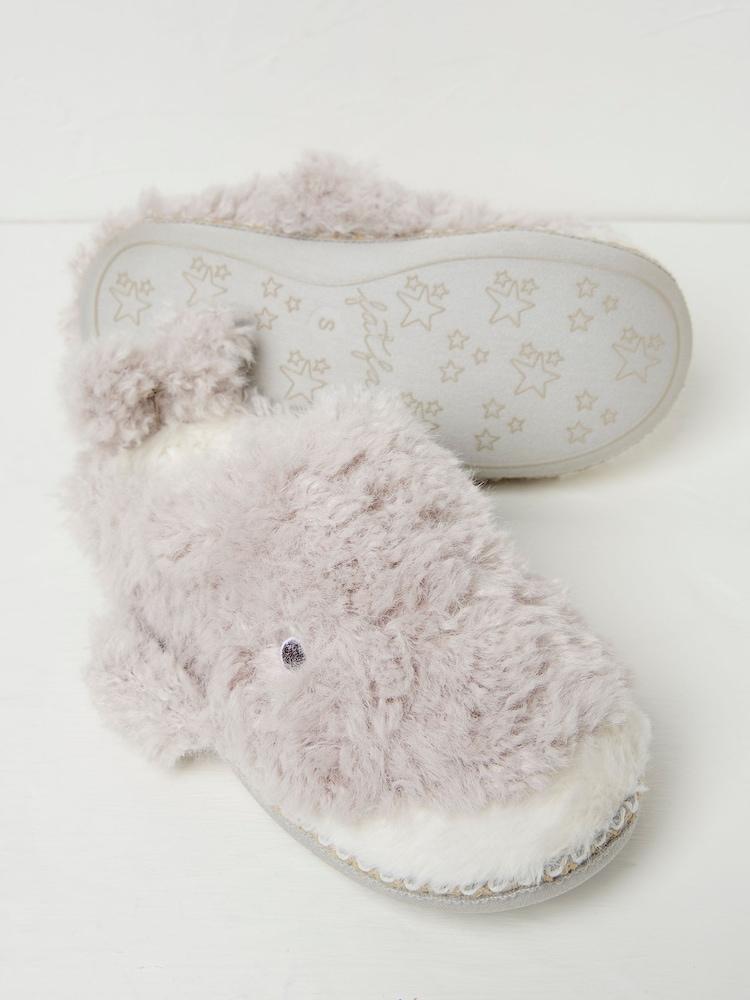 Fat Face Wynn Whale Light Grey Slippers