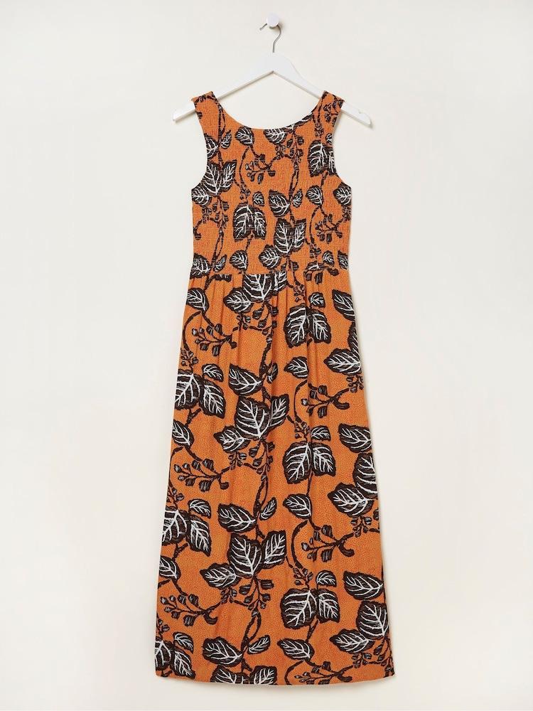 fat face Yellow Anna Vine Floral Midi Dress