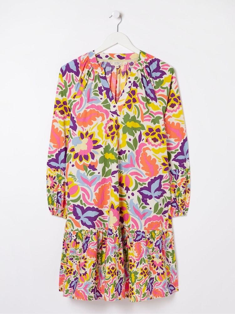fat face Yellow Art Floral Tunic?Dress