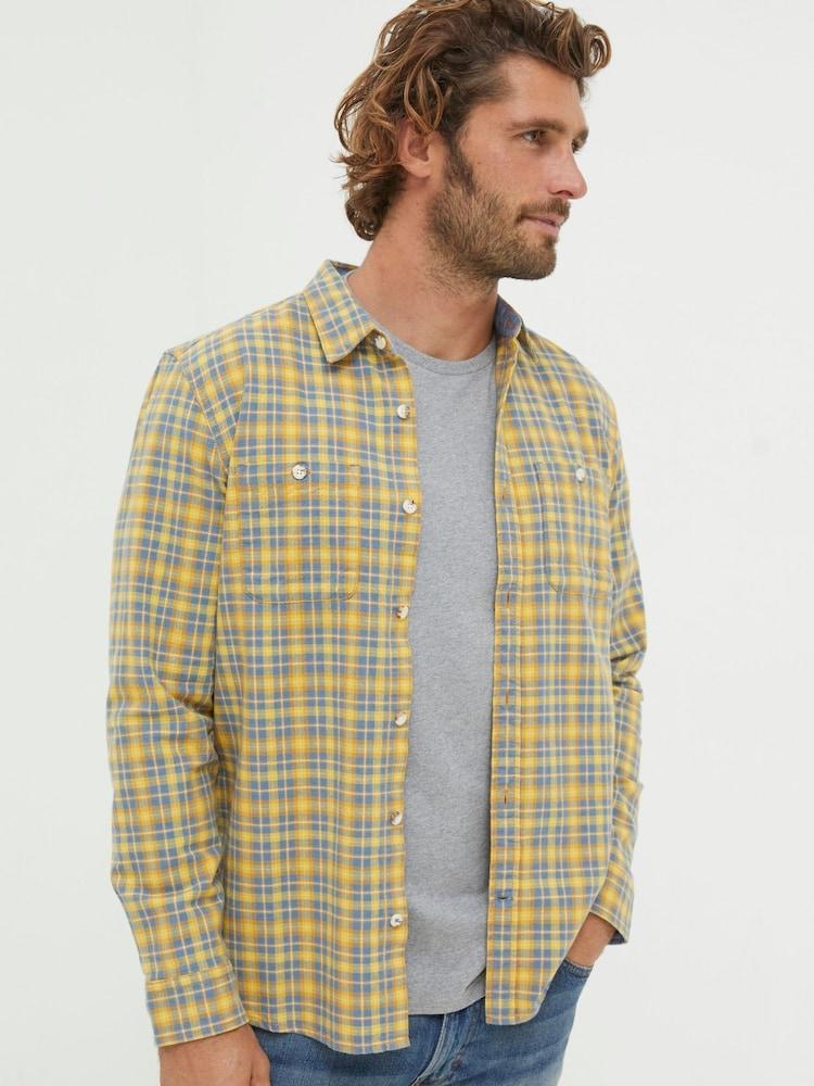 Fat Face Yellow Gingham Shirt