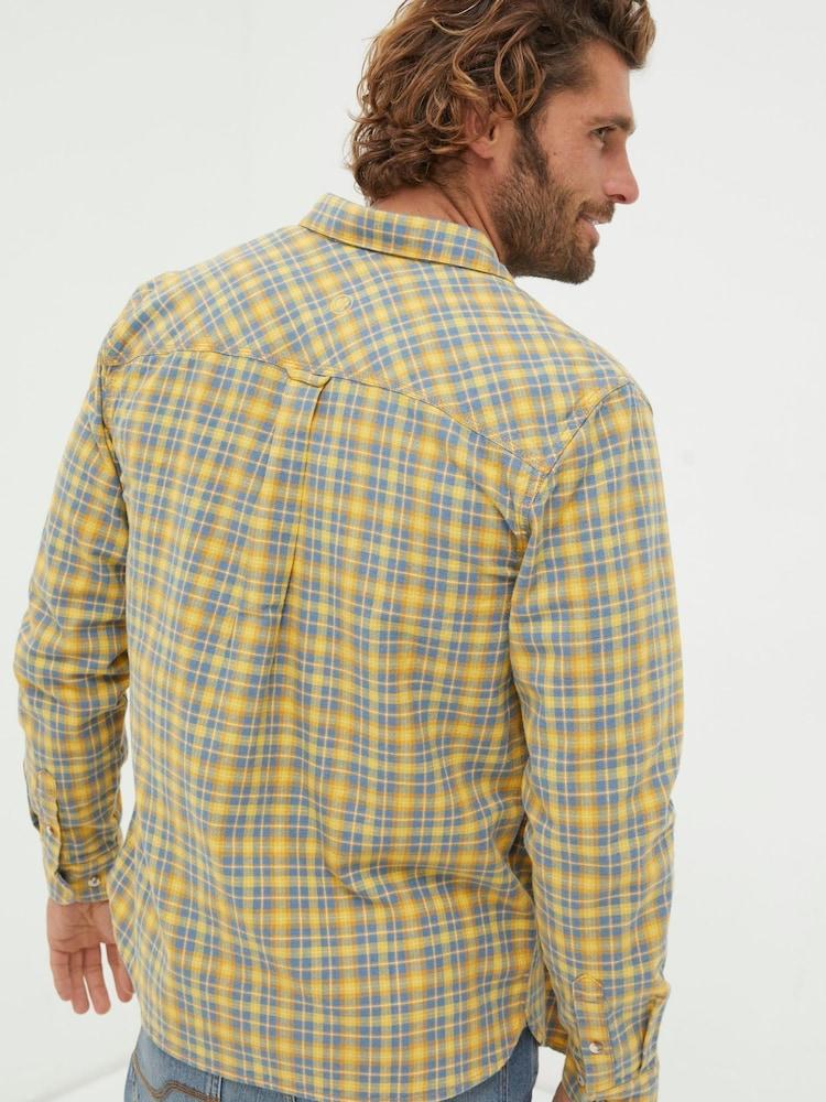Fat Face Yellow Gingham Shirt