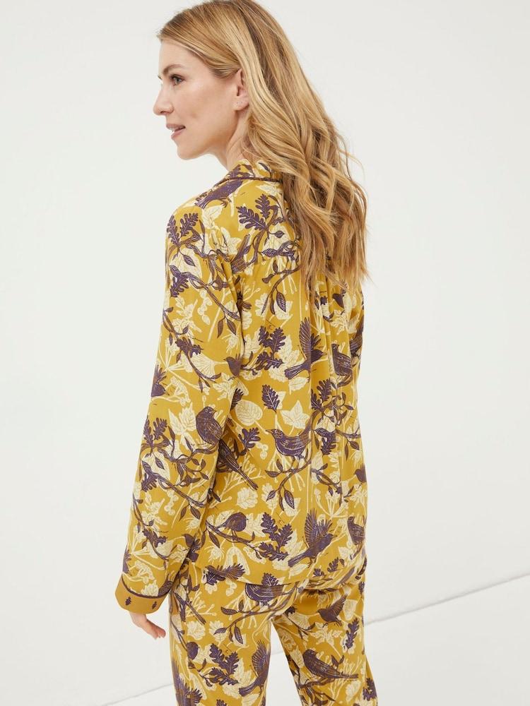 Fat Face Yellow Lino Birds Nightshirt