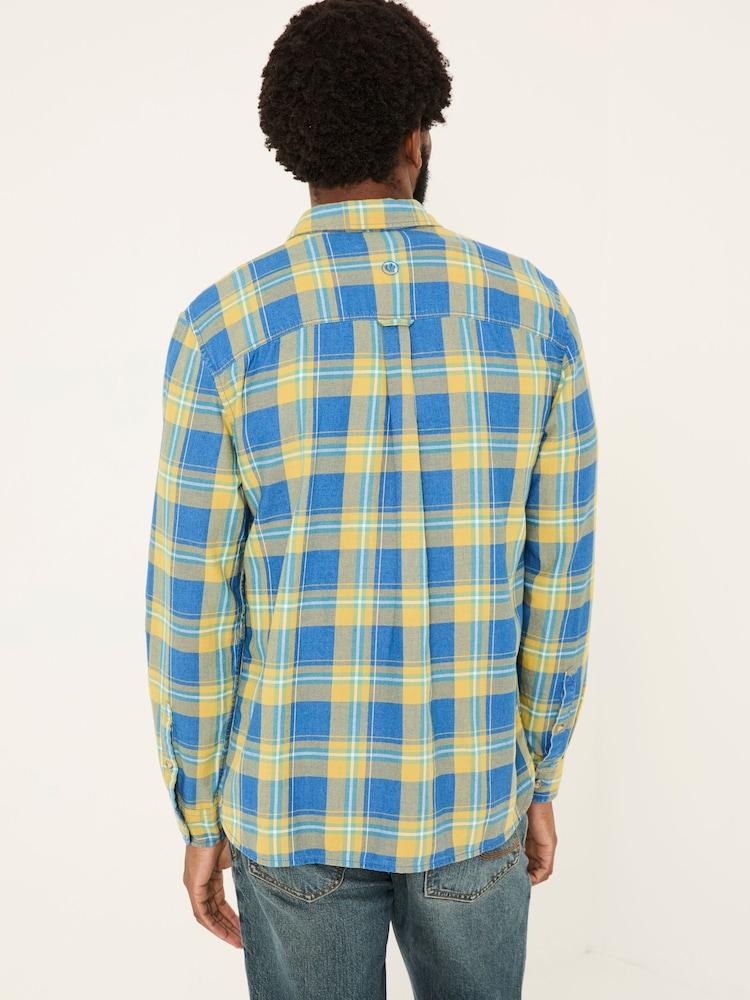 Fat Face Yellow Long Sleeve Mead Check Shirt