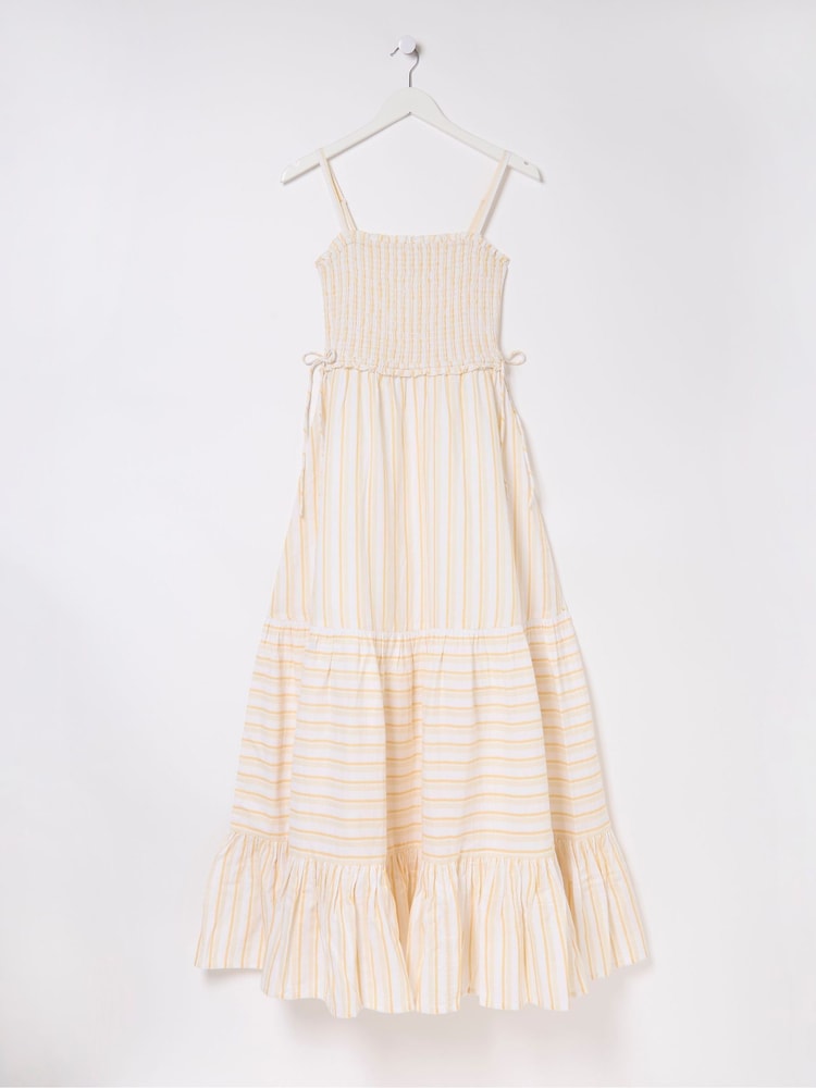 fat face Yellow Med Moments Stripe Beach Dress