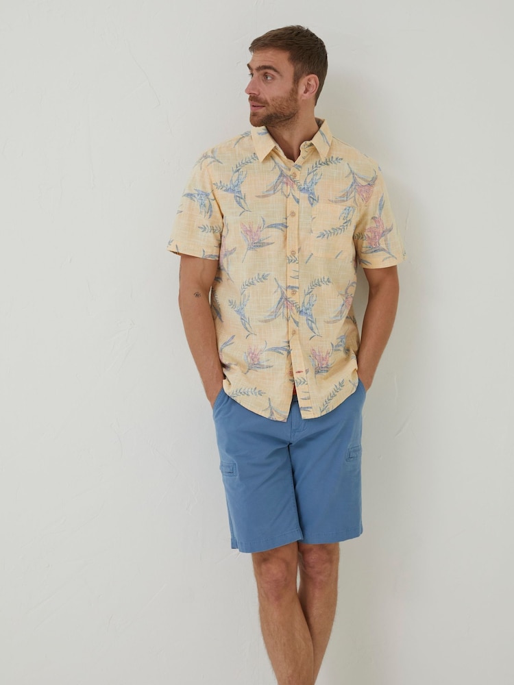 Fat Face Yellow Paradise Print Shirt