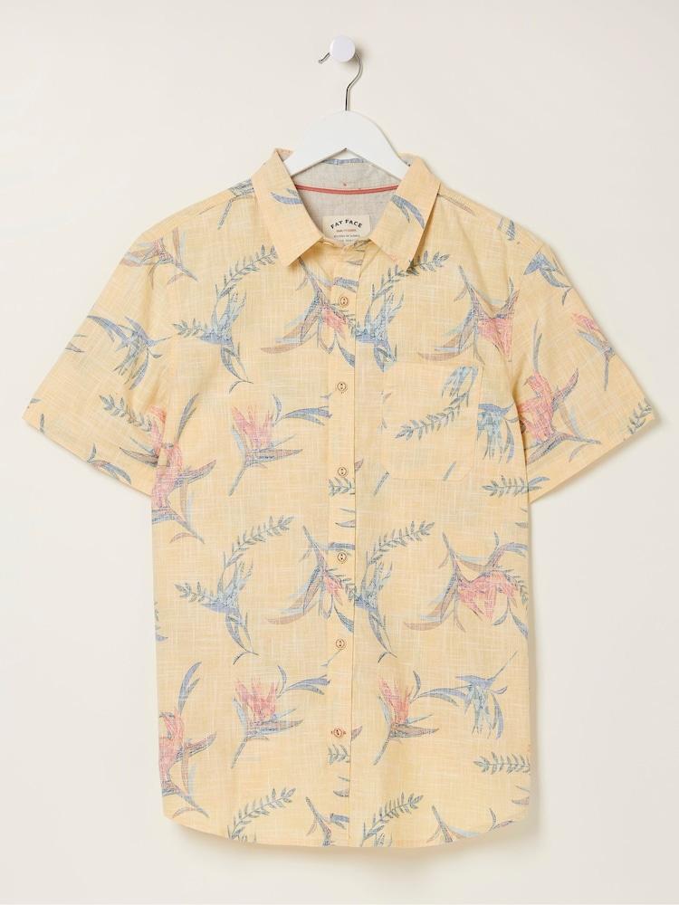 fat face Yellow Paradise Print Shirt