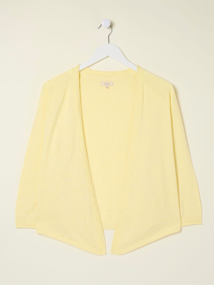 fat face Yellow Tie Front Cardigan