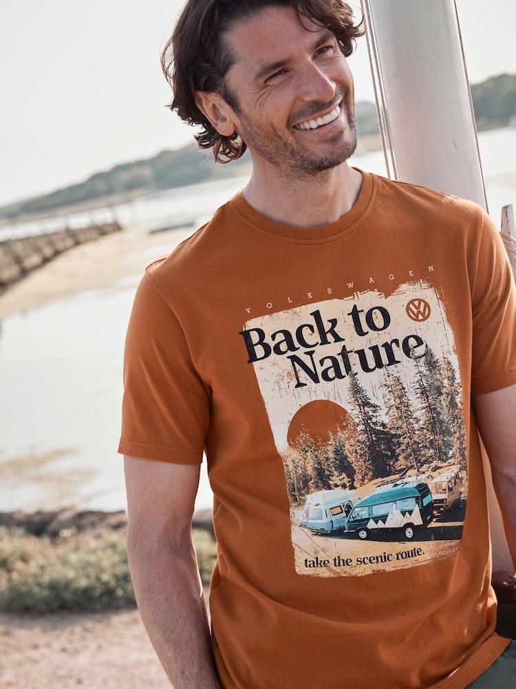 Fat Face Yellow VW Nature Photo T-Shirt