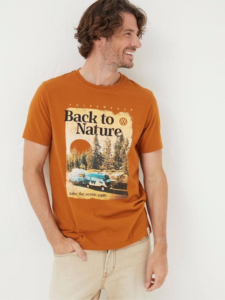 Fat Face Yellow VW Nature Photo T-Shirt