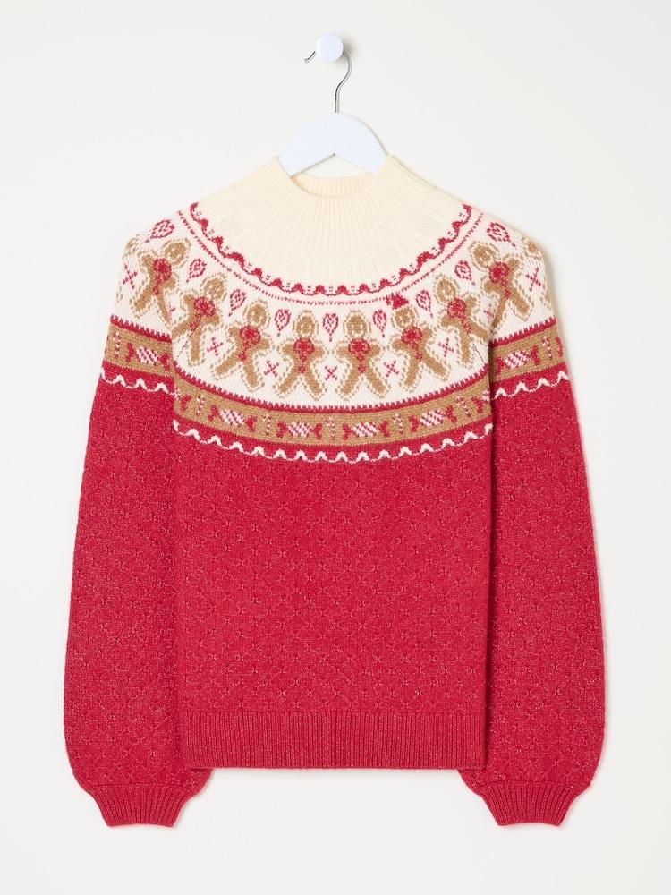 fat face Yoke Red Gingerbread Jumper