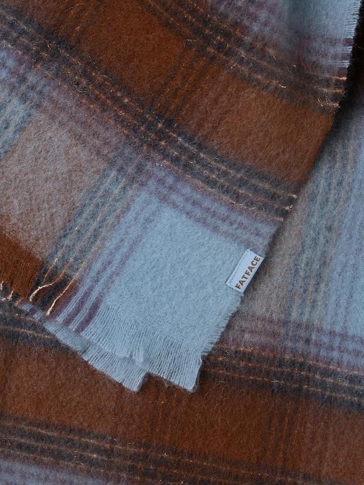 fat face Zoe Blue Check Scarf