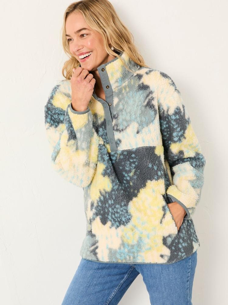 Fat Face Zoe Blue Mark Make Half Neck Fleece