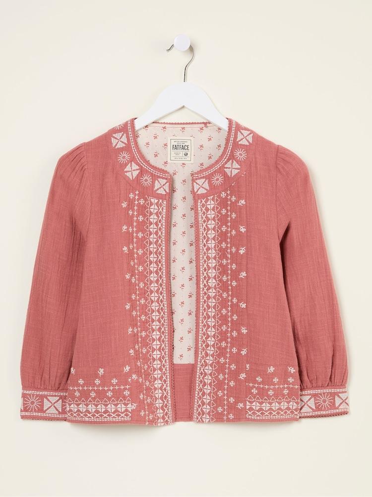 fat face Zoe Pink Embroidered Jacket
