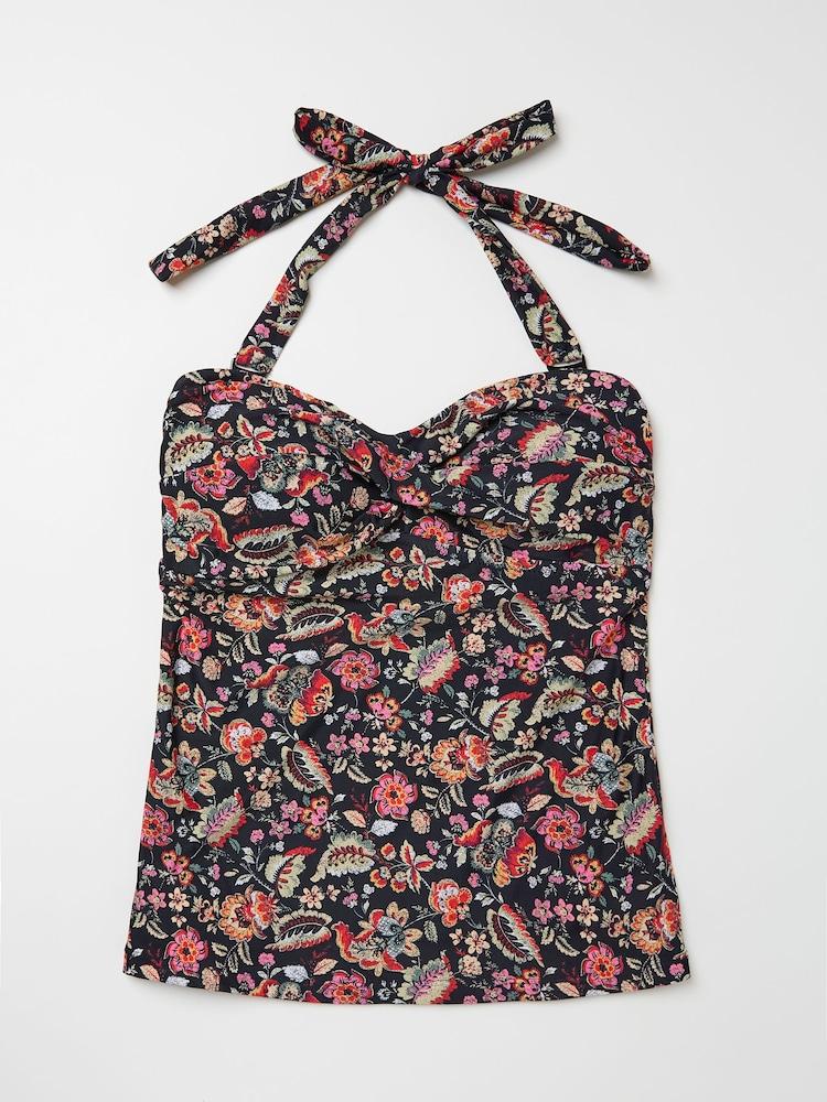 fat face Zuri Historical Black Floral Tankini Top
