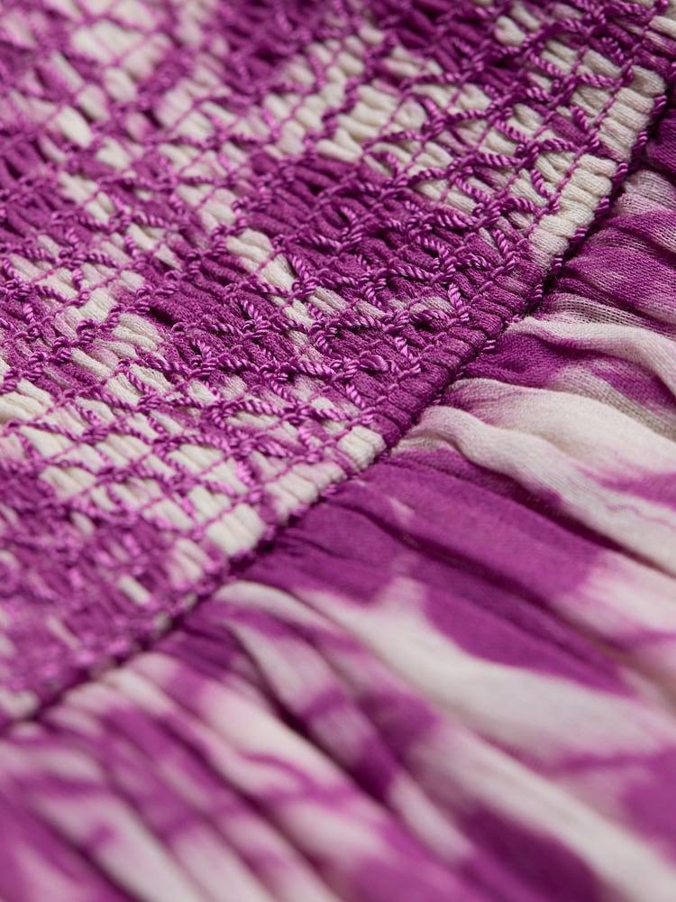 fat face Flora Purple Strapless Printed Floral Dress