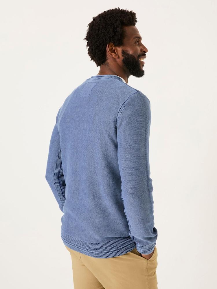 Fat Face French Navy Berwick Laundered Crew Neck Jumper