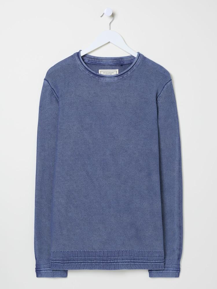 fat face French Navy Berwick Laundered Crew Neck Jumper