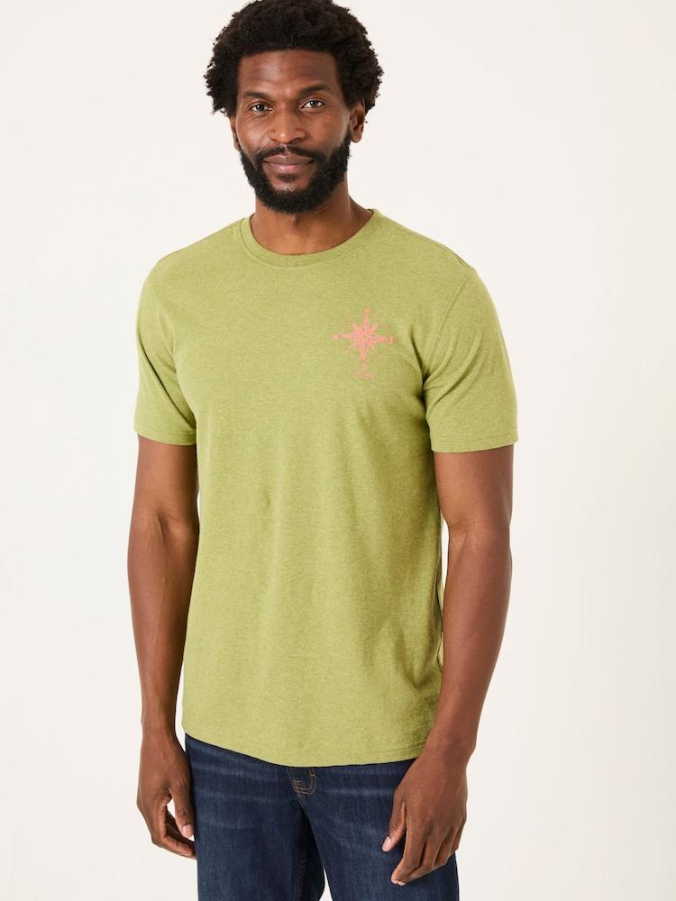 Fat Face Green Kayak 100% Cotton Short Sleeve Graphic T-Shirt