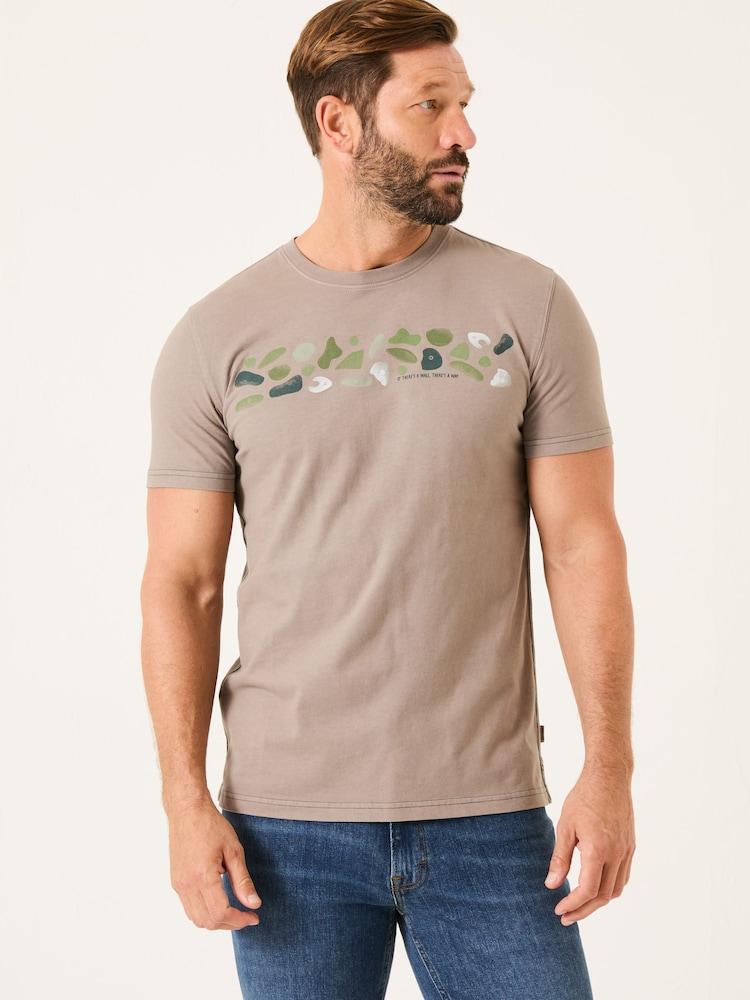 Fat Face Grey Climbing 100% Cotton Short Sleeve Graphic T-Shirt
