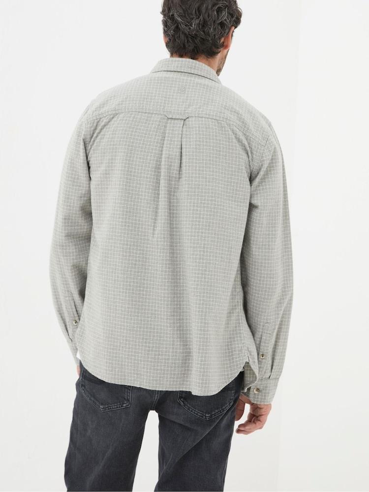 Fat Face Grey Long Sleeve Grantham Grid Check 100% Cotton Shirt