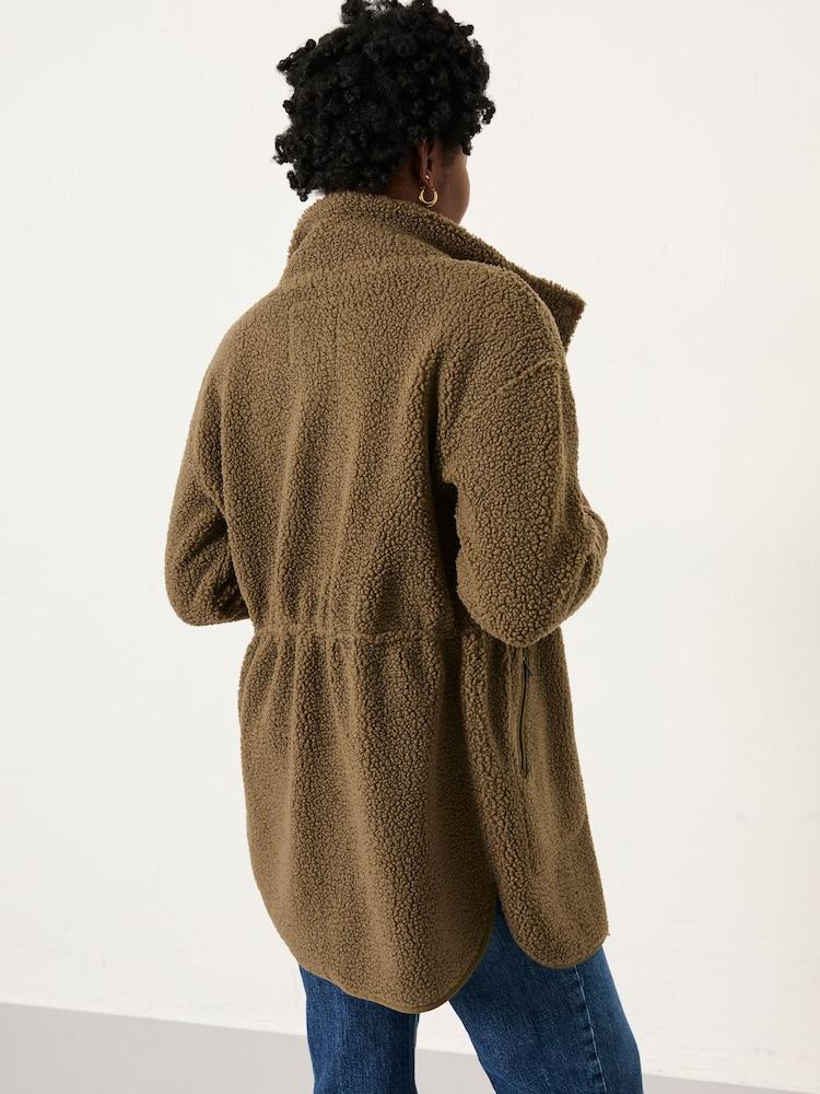 Fat Face Hadley Olive Green Zip Through Fleece Jacket