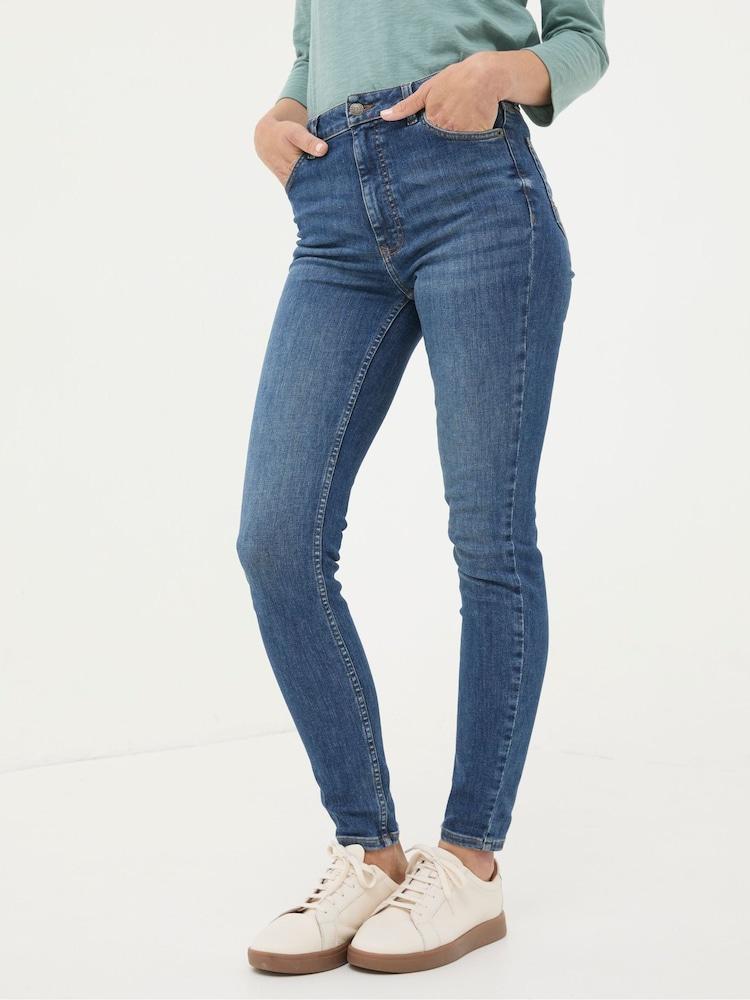 Fat Face Harlow Dark Vintage Blue Highwaist Skinny Jeans