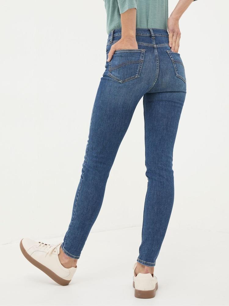 Fat Face Harlow Dark Vintage Blue Highwaist Skinny Jeans