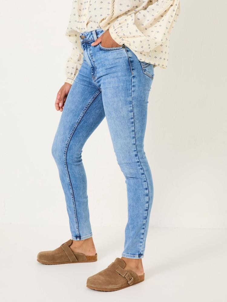 Fat Face Harlow Light Vintage Blue Highwaist Skinny Jeans