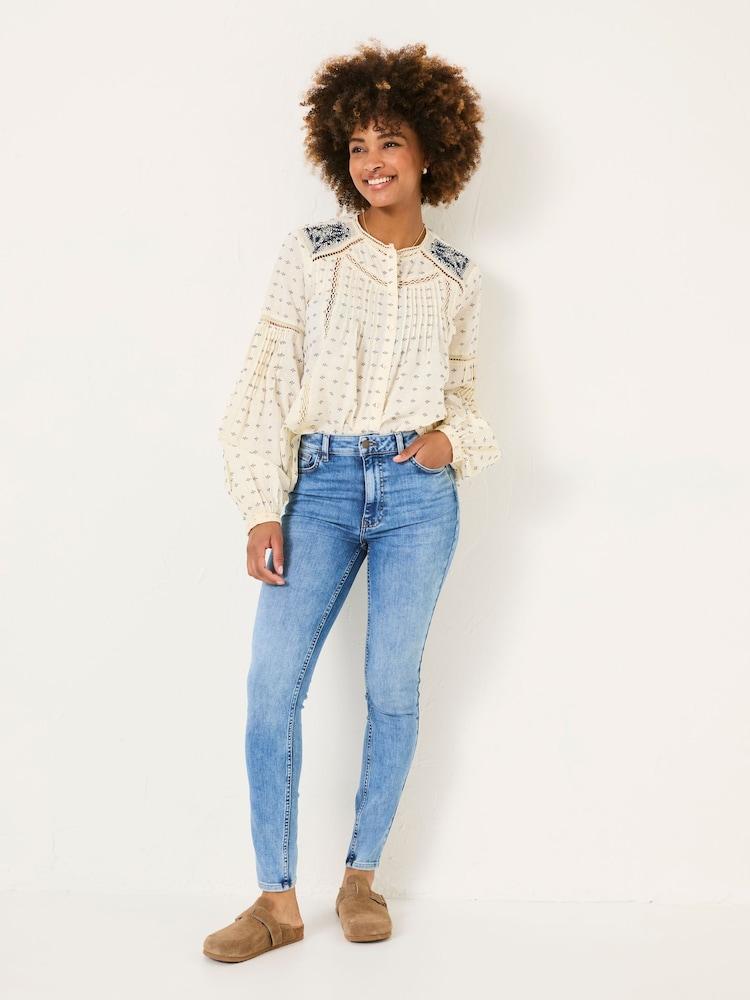 Fat Face Harlow Light Vintage Blue Highwaist Skinny Jeans