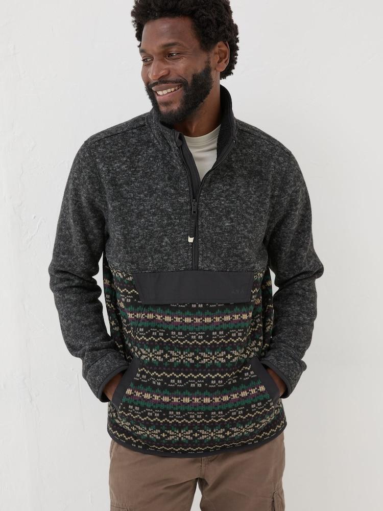 Fat Face Haxby Navy Dark Skies Printed Half Neck Sweatshirt