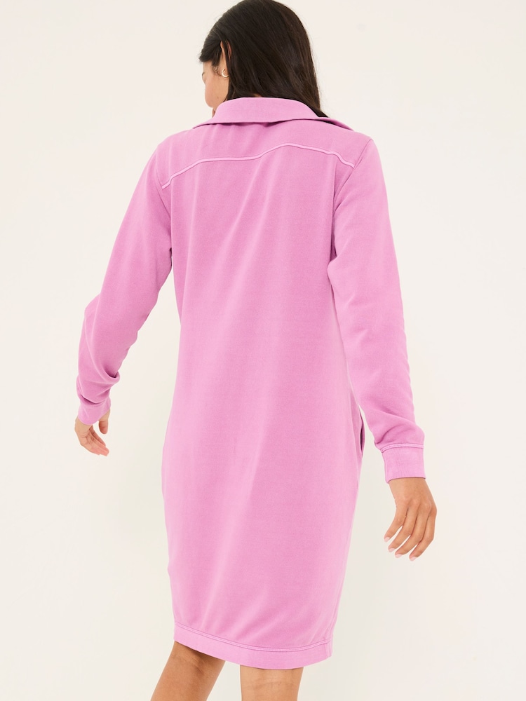 Fat Face Heather Purple 100% Cotton Willa Sweat Dress