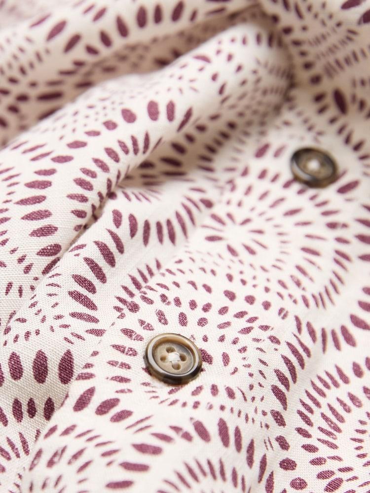 fat face Heather Purple Short Sleeve Dash Print Shirt