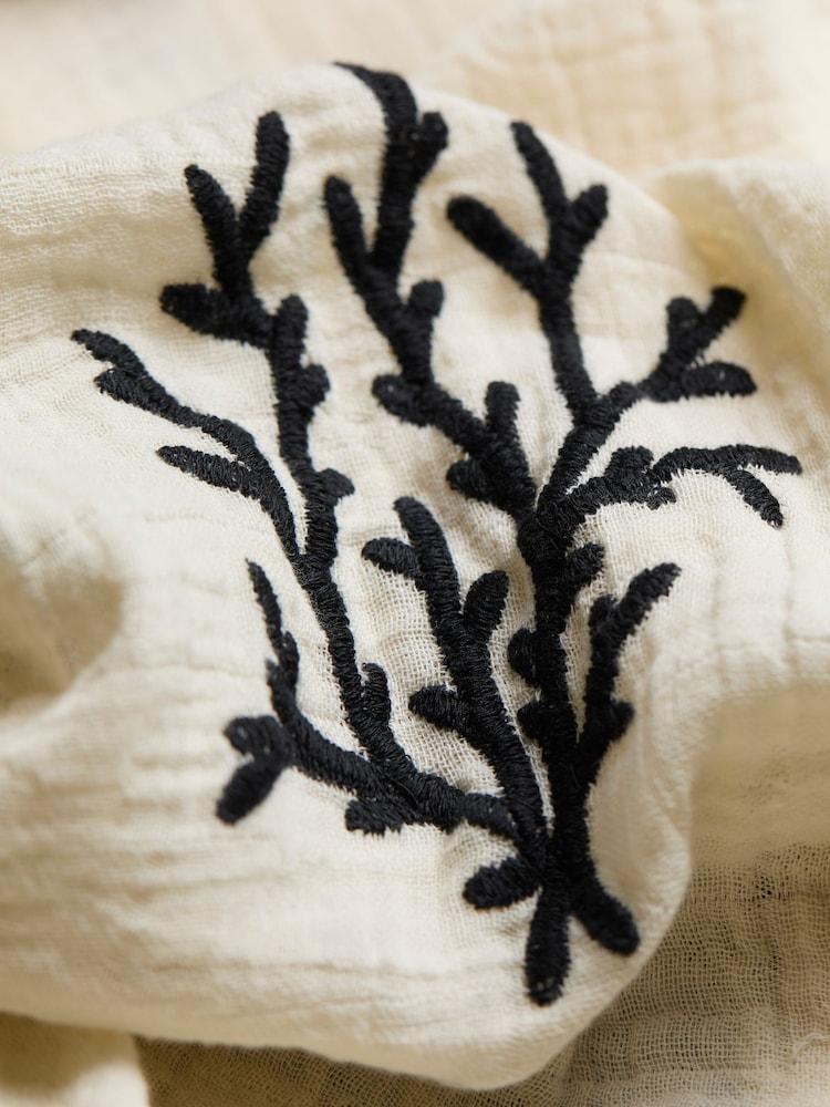 fat face Ivory Beachwear Coral Embroidered Kaftan Dress