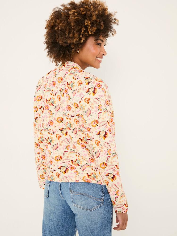 Fat Face Ivory Historical Floral Quilted Jersey Jacket