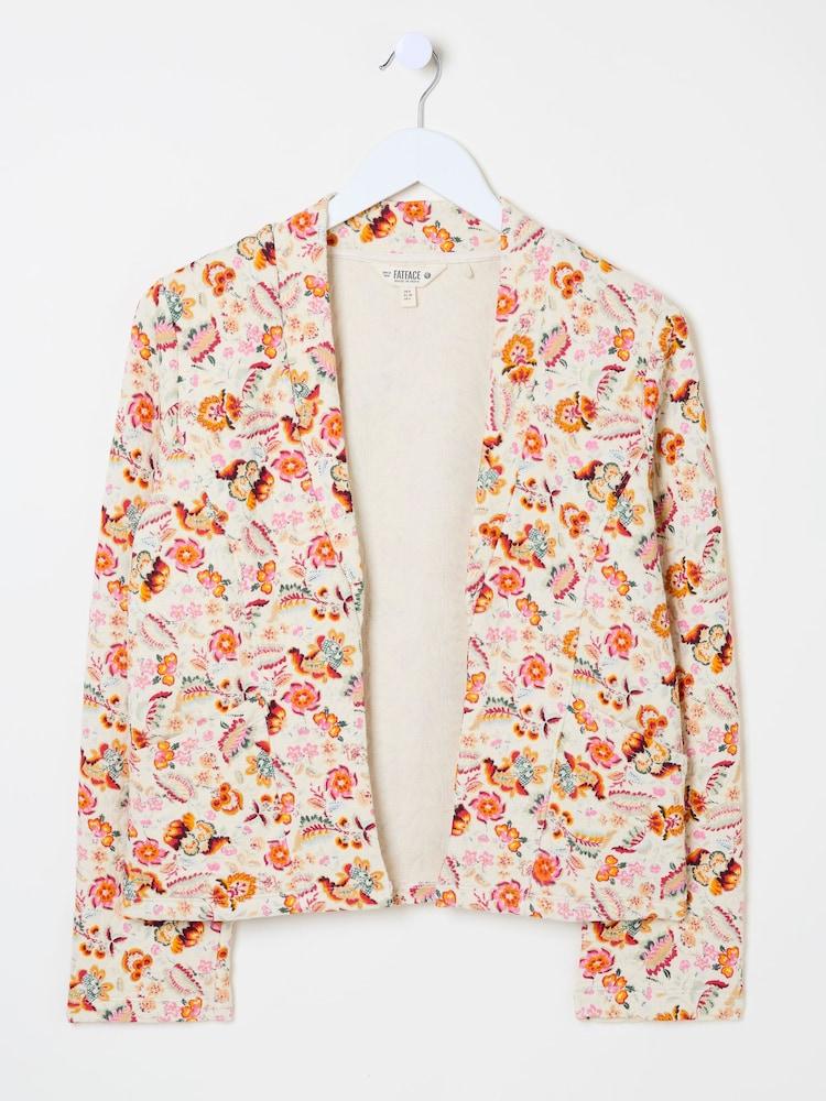 fat face Ivory Historical Floral Quilted Jersey Jacket