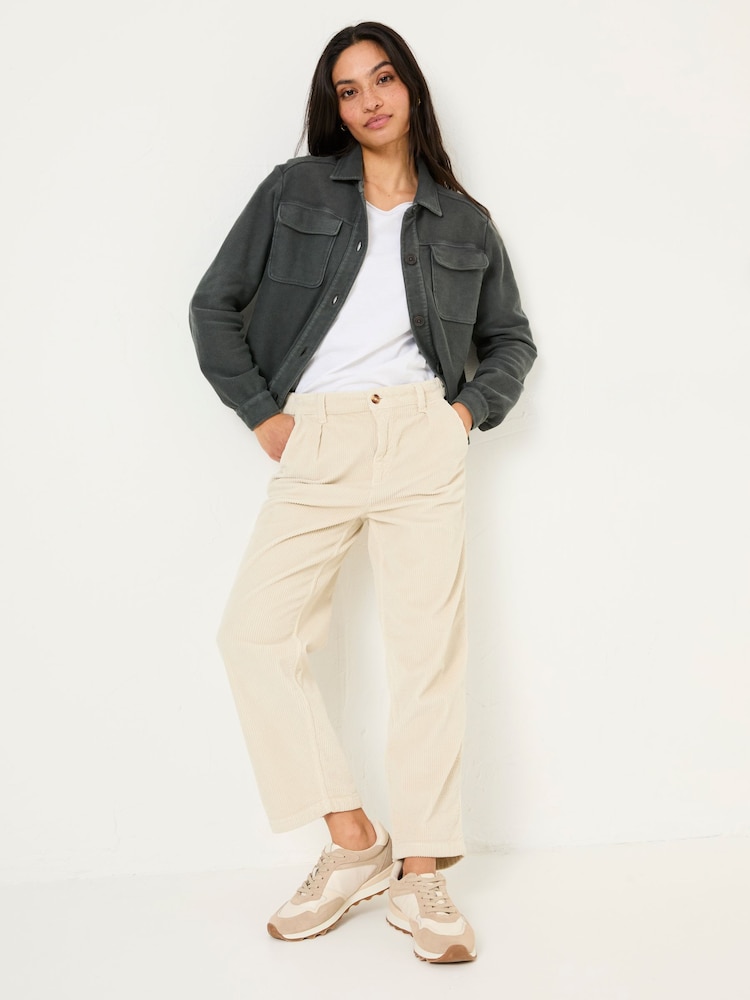 Fat Face Jenny Charcoal Grey 100% Cotton Jersey Shirt Jacket