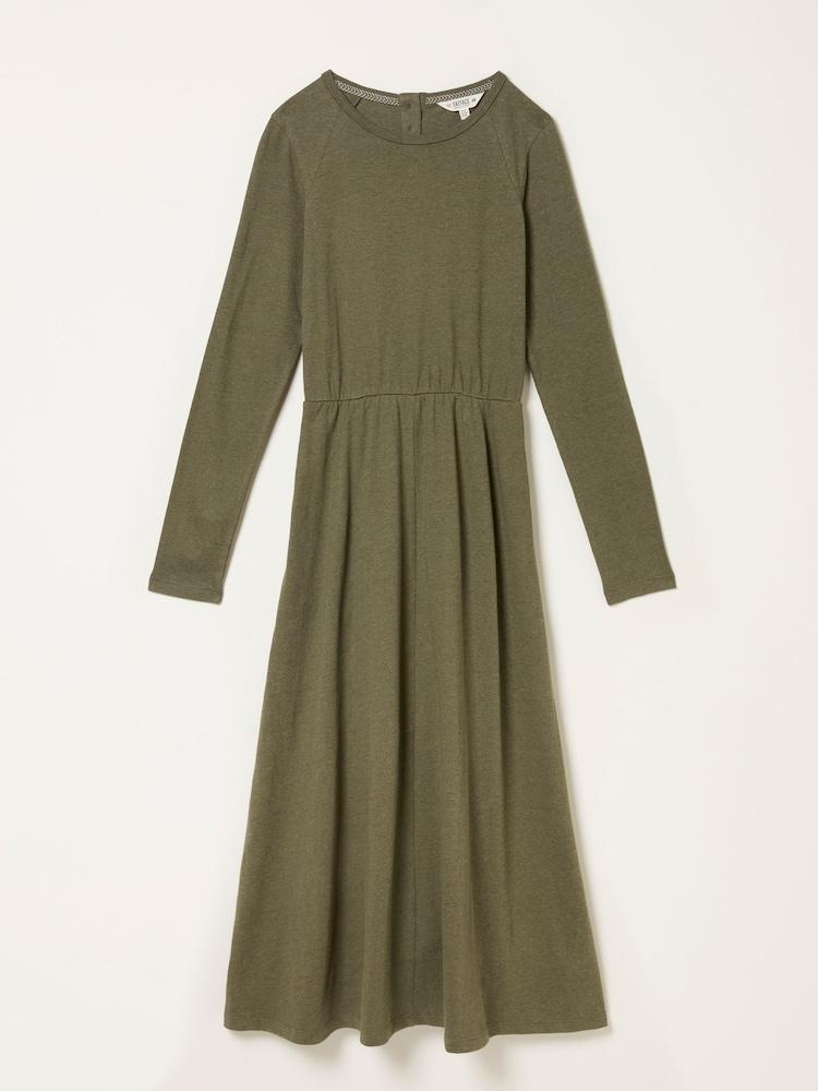 fat face Jonie Olive Green Regular Jersey Midi Dress