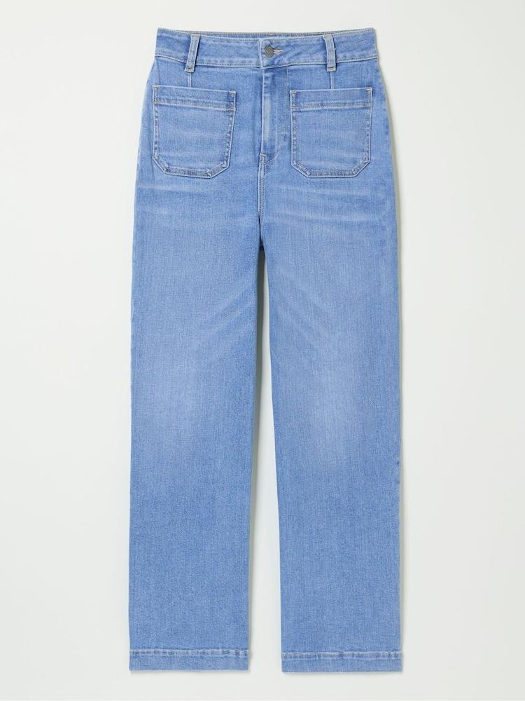 fat face Keswick Light Vintage Blue Wide Leg Crop Jeans