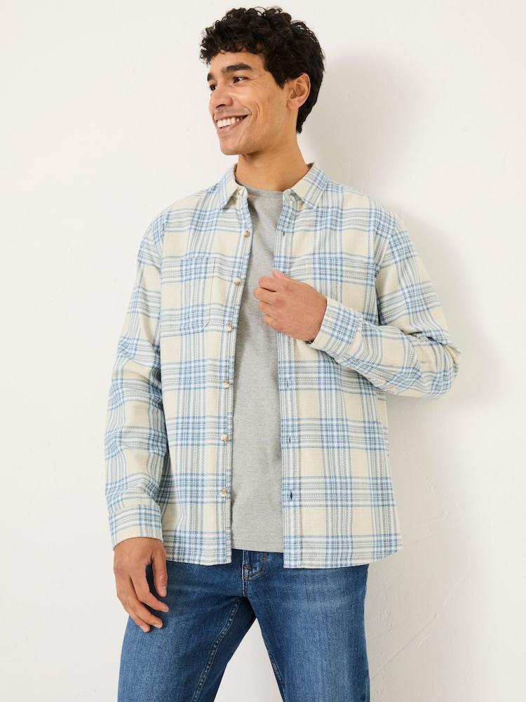 Fat Face Light Vintage Blue Long Sleeve Hove Check Shirt