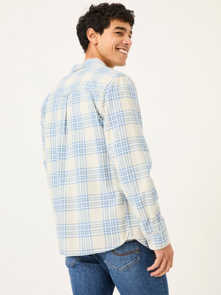 Fat Face Light Vintage Blue Long Sleeve Hove Check Shirt