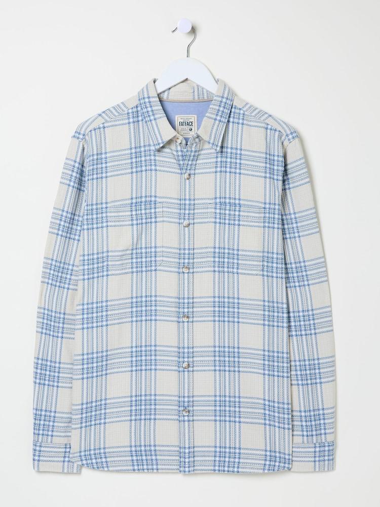 fat face Light Vintage Blue Long Sleeve Hove Check Shirt