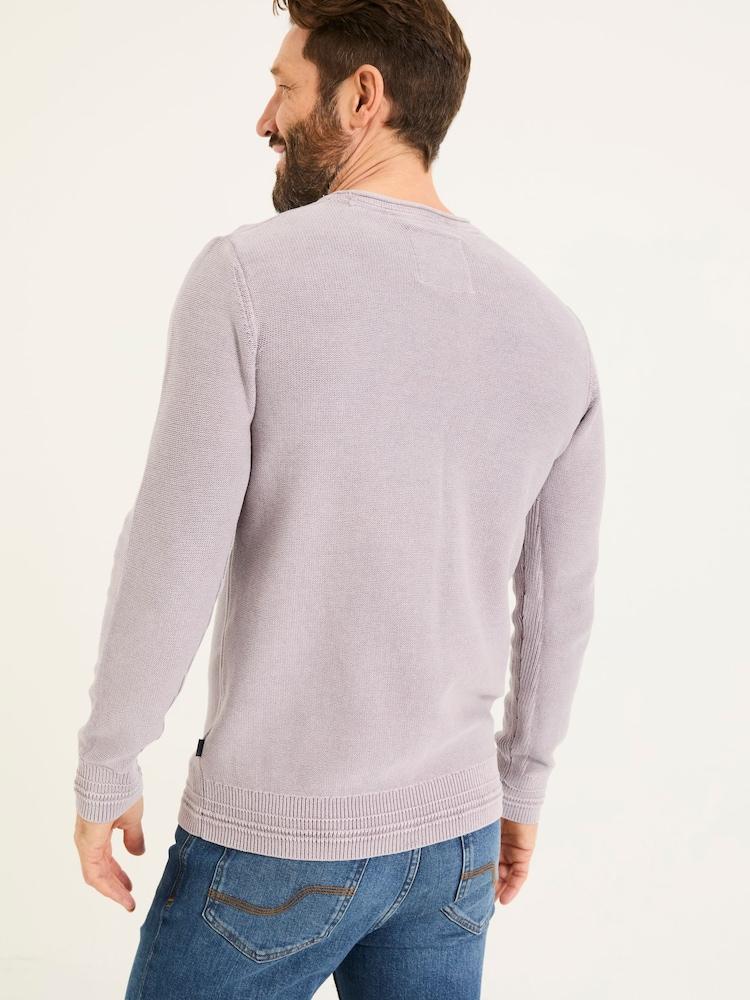 Fat Face Lilac Purple Berwick Laundered Crew Neck Jumper
