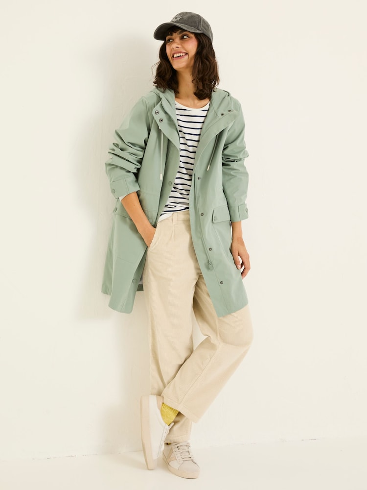 Fat Face Lola Light Green Lola Waterproof Long Coat