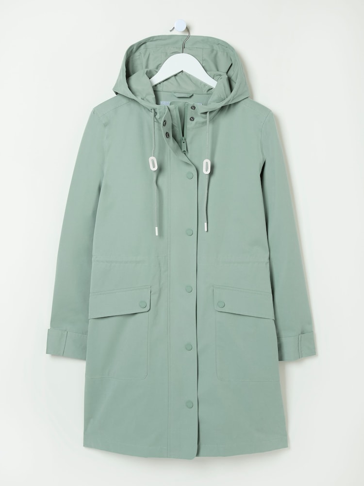 fat face Lola Light Green Lola Waterproof Long Coat
