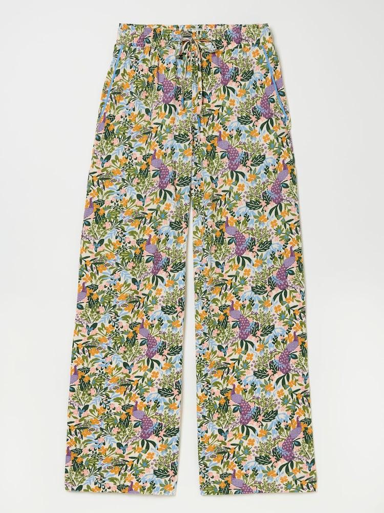 fat face Lola Multi Peacock Linen Blend Pyjama Bottoms